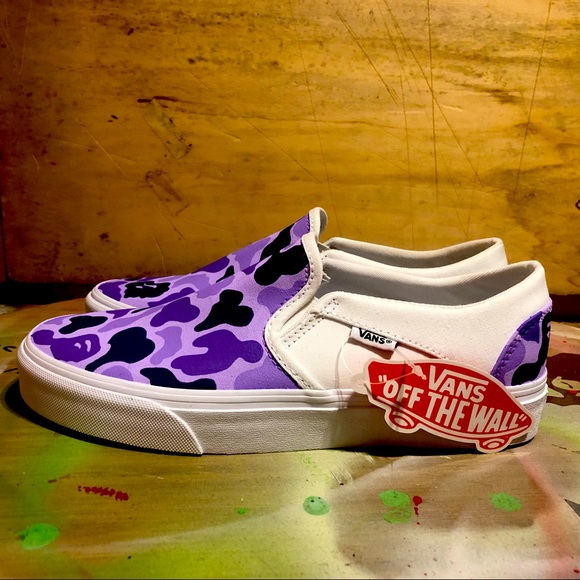 Custom VANS Asher BAPE Camo - womens Sz 8 - Picture 1 of 4